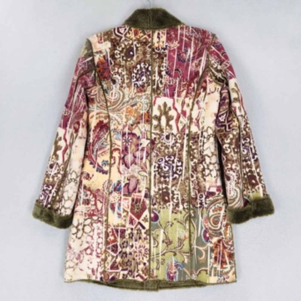 Chico's Multicolor Patchwork Teddy Jacket - image 2